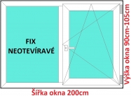 Okna FIX+OS SOFT rka 200cm x vka 90-105cm